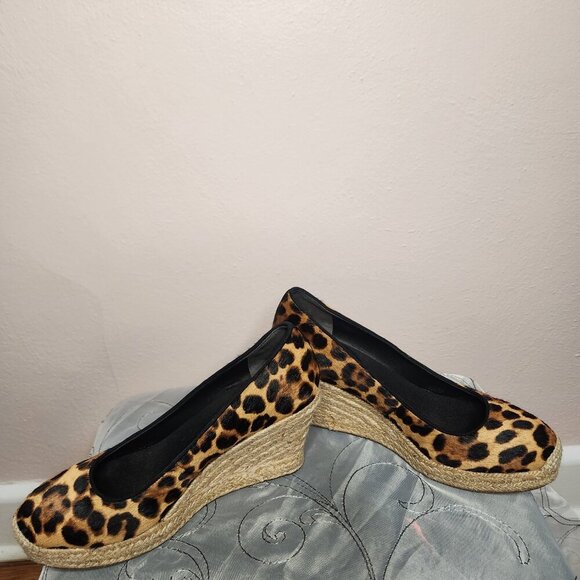 J.Crew Designer Leopard Print Calf Hair Wedge Espadrille Heels US 7 - Picture 4 of 12